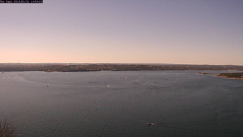 Lake Travis webcam, January 31, 2016 2:00 PM CT