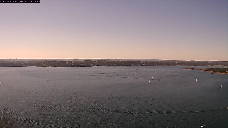 Lake Travis webcam, January 31, 2016 2:05 PM CT