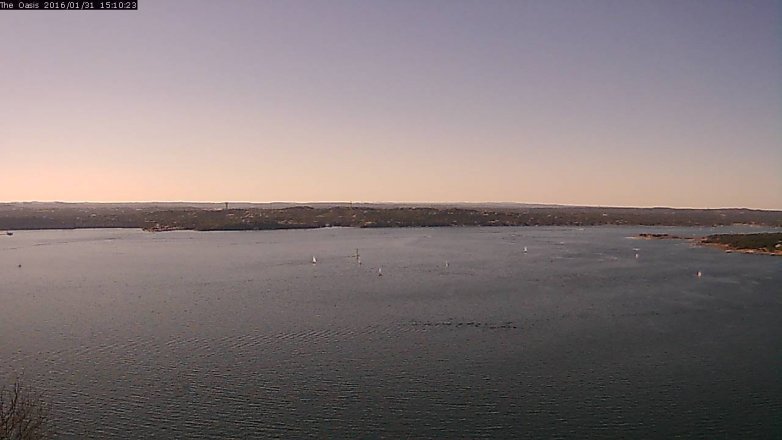 Lake Travis webcam, January 31, 2016 2:15 PM CT