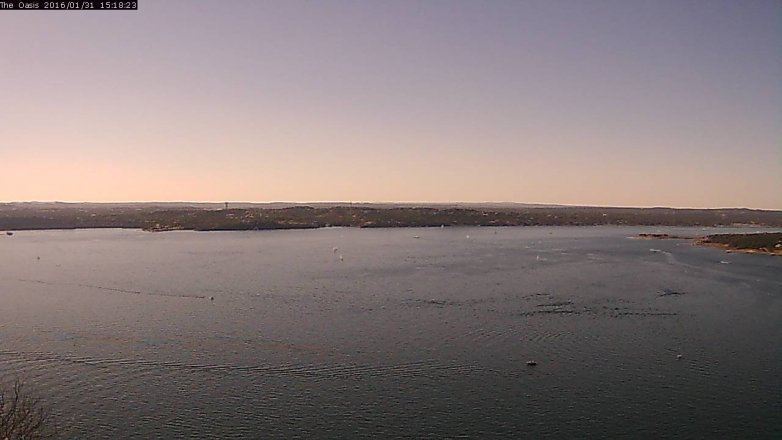 Lake Travis webcam, January 31, 2016 2:25 PM CT