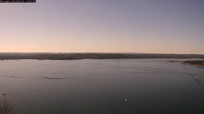 Lake Travis webcam, January 31, 2016 2:40 PM CT