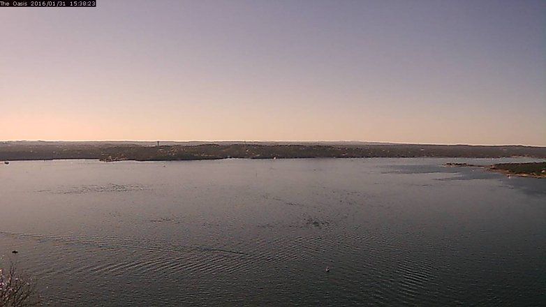 Lake Travis webcam, January 31, 2016 2:45 PM CT