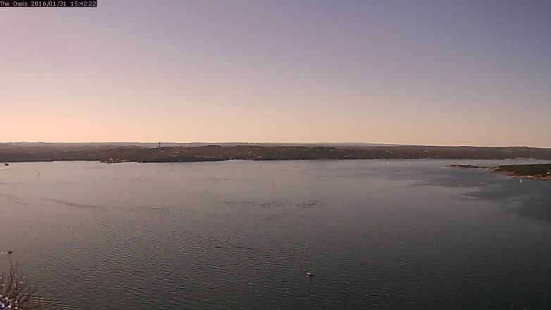 Lake Travis webcam, January 31, 2016 2:50 PM CT