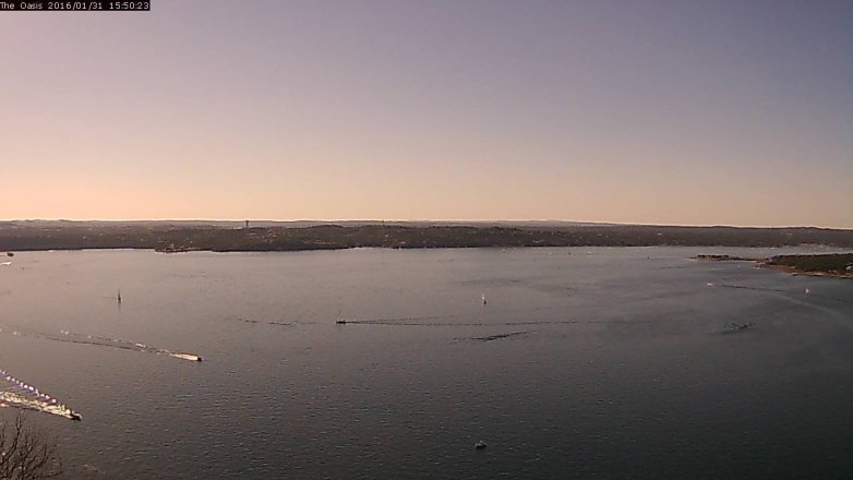 Lake Travis webcam, January 31, 2016 2:55 PM CT