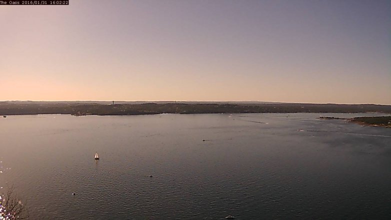 Lake Travis webcam, January 31, 2016 3:10 PM CT