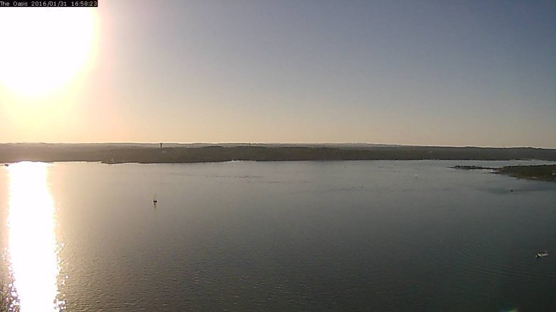 Lake Travis webcam, January 31, 2016 4:05 PM CT