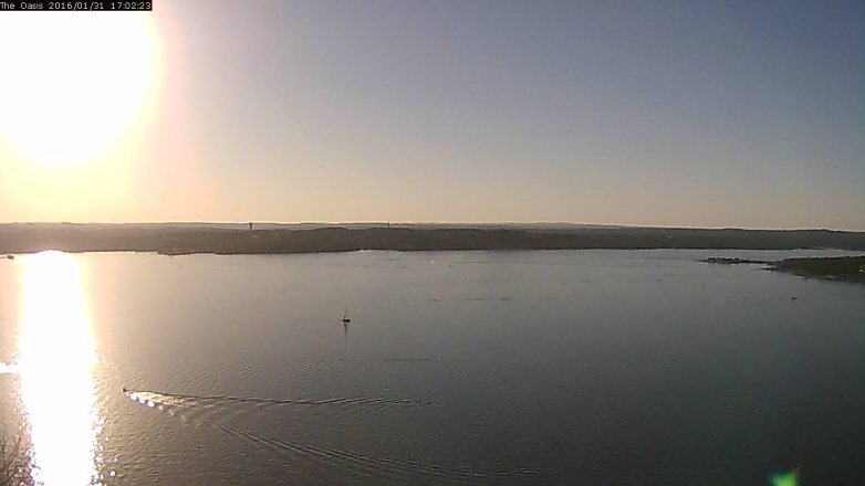 Lake Travis webcam, January 31, 2016 4:10 PM CT