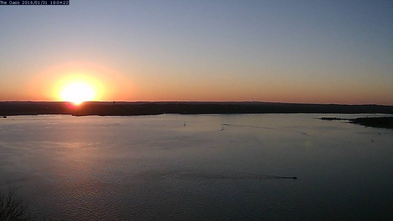 Lake Travis webcam, January 31, 2016 5:10 PM CT