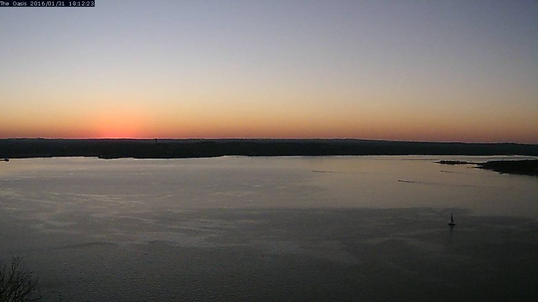 Lake Travis webcam, January 31, 2016 5:20 PM CT