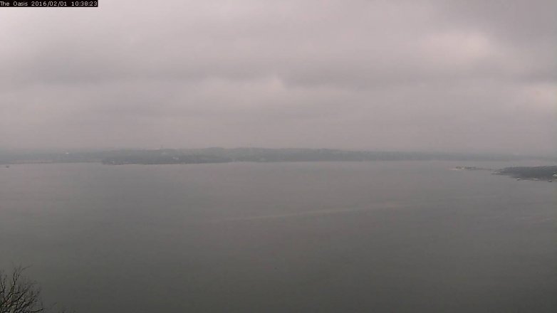 Lake Travis webcam, February 1, 2016 9:45 AM CT