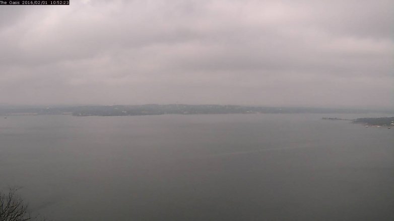 Lake Travis webcam, February 1, 2016 10:00 AM CT