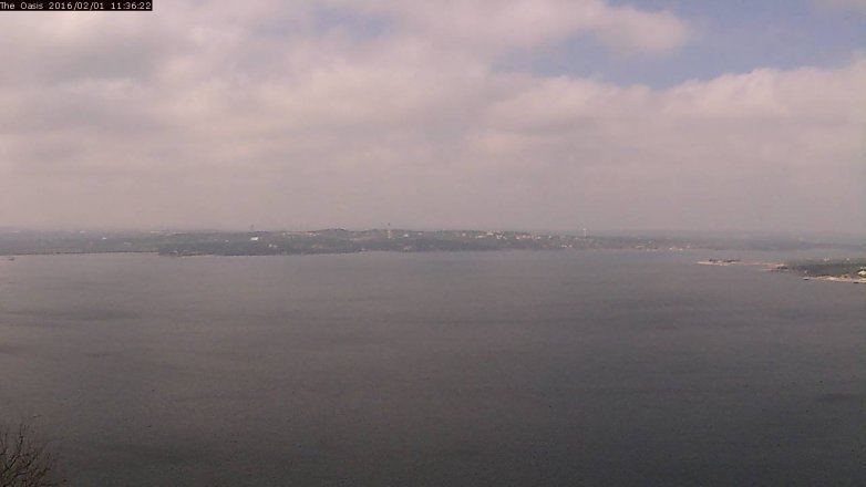 Lake Travis webcam, February 1, 2016 10:45 AM CT
