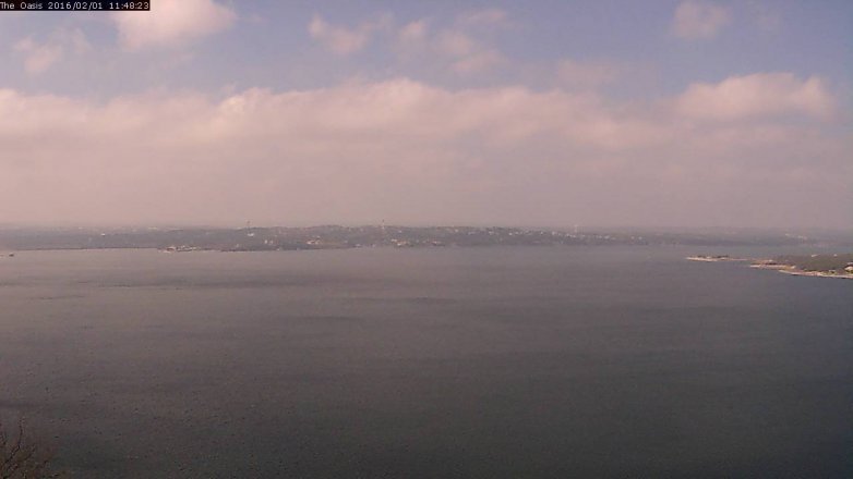 Lake Travis webcam, February 1, 2016 10:55 AM CT