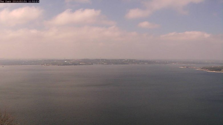 Lake Travis webcam, February 1, 2016 11:00 AM CT