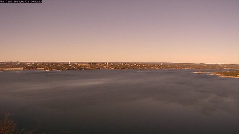 Lake Travis webcam, February 2, 2016 9:00 AM CT