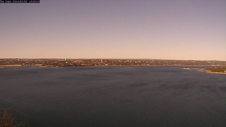 Lake Travis webcam, February 2, 2016 9:10 AM CT