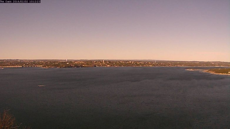 Lake Travis webcam, February 2, 2016 9:20 AM CT