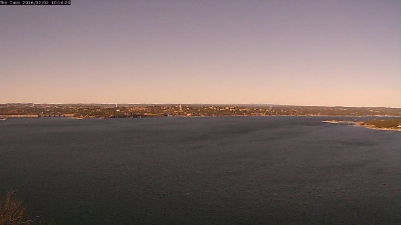 Lake Travis webcam, February 2, 2016 9:25 AM CT