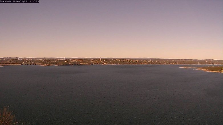 Lake Travis webcam, February 2, 2016 9:35 AM CT