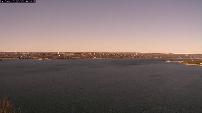 Lake Travis webcam, February 2, 2016 9:45 AM CT