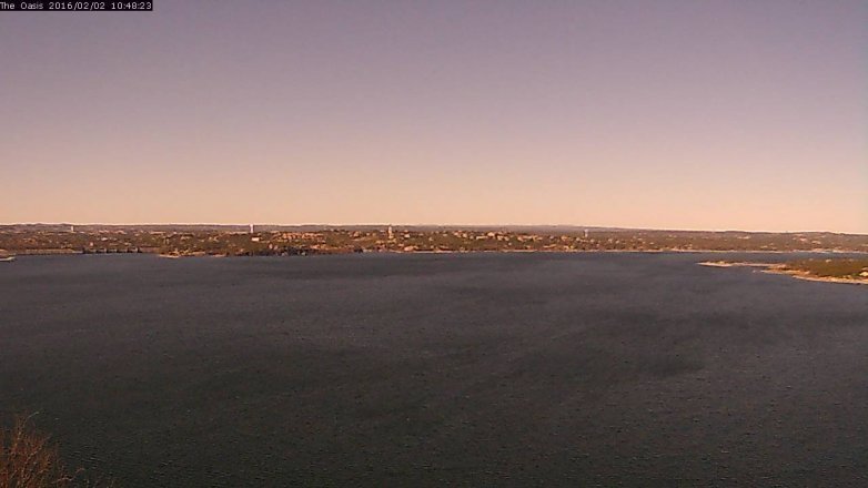 Lake Travis webcam, February 2, 2016 9:55 AM CT