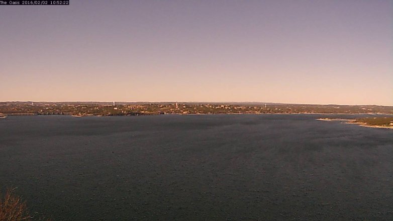 Lake Travis webcam, February 2, 2016 10:00 AM CT