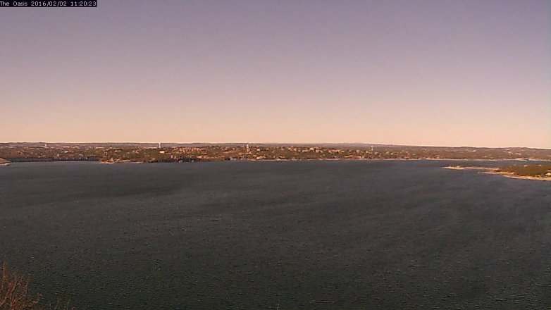 Lake Travis webcam, February 2, 2016 10:25 AM CT
