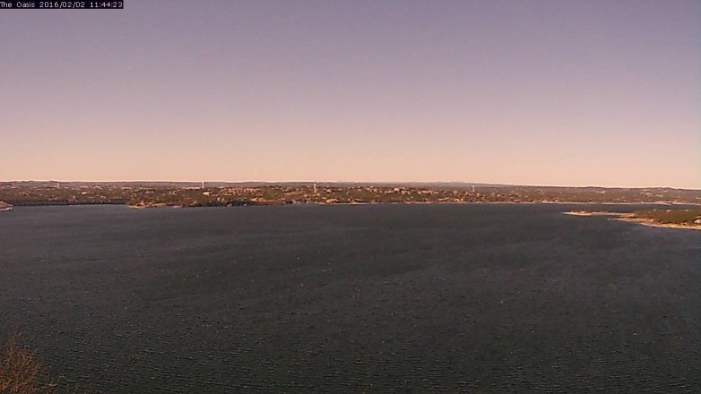 Lake Travis webcam, February 2, 2016 10:50 AM CT