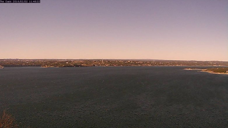 Lake Travis webcam, February 2, 2016 10:55 AM CT