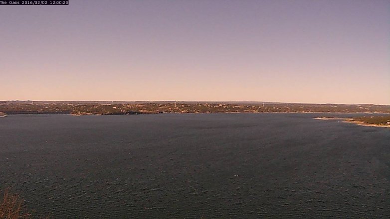 Lake Travis webcam, February 2, 2016 11:10 AM CT