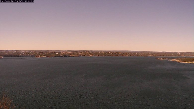 Lake Travis webcam, February 2, 2016 11:20 AM CT