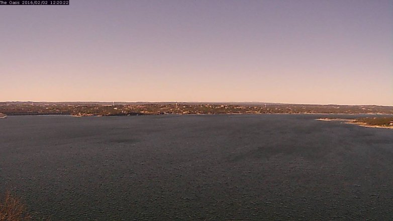 Lake Travis webcam, February 2, 2016 11:25 AM CT