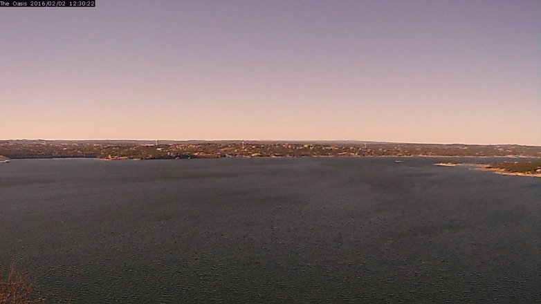 Lake Travis webcam, February 2, 2016 11:40 AM CT