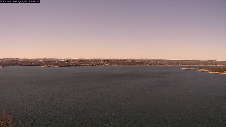 Lake Travis webcam, February 2, 2016 11:45 AM CT