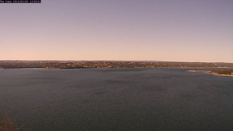 Lake Travis webcam, February 2, 2016 12:05 PM CT