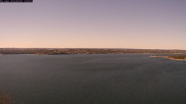 Lake Travis webcam, February 2, 2016 12:15 PM CT