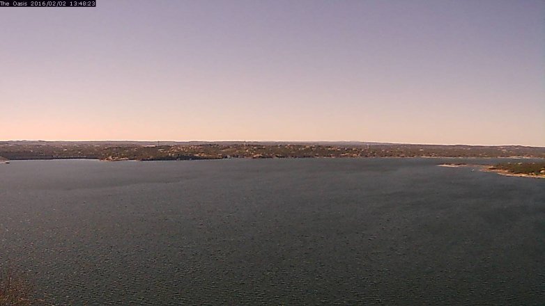 Lake Travis webcam, February 2, 2016 12:55 PM CT