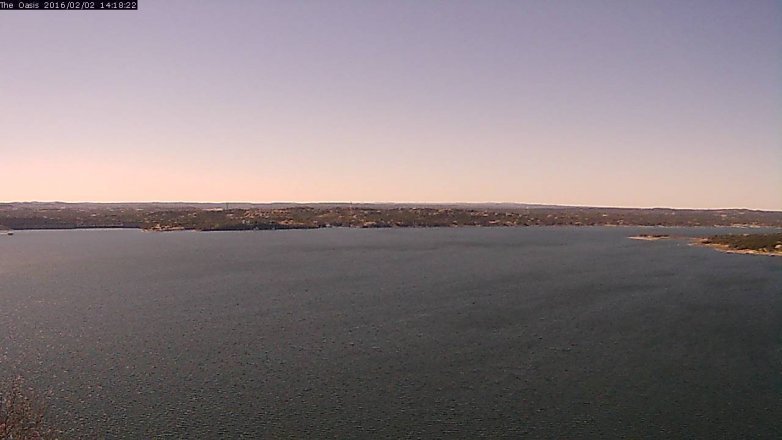 Lake Travis webcam, February 2, 2016 1:25 PM CT