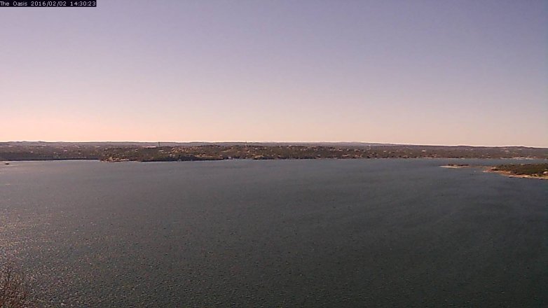 Lake Travis webcam, February 2, 2016 1:35 PM CT