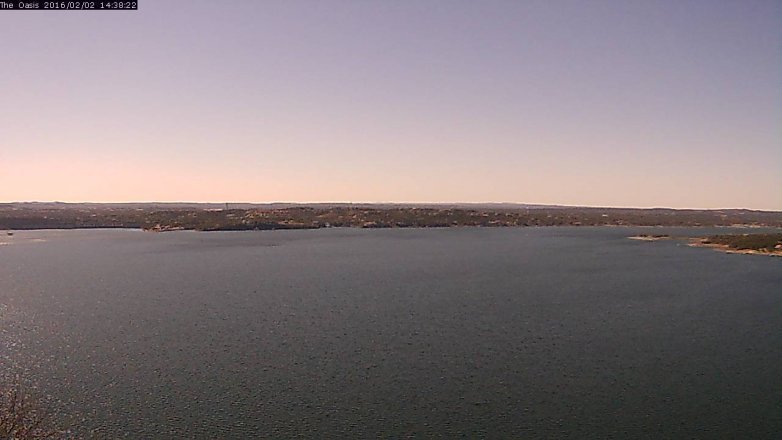 Lake Travis webcam, February 2, 2016 1:45 PM CT