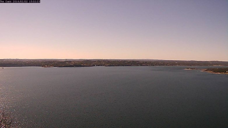 Lake Travis webcam, February 2, 2016 2:10 PM CT