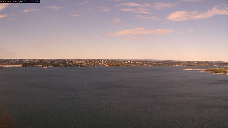 Lake Travis webcam, February 3, 2016 9:05 AM CT