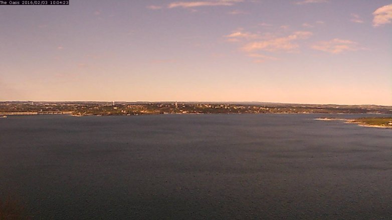 Lake Travis webcam, February 3, 2016 9:10 AM CT