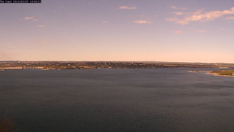 Lake Travis webcam, February 3, 2016 9:15 AM CT