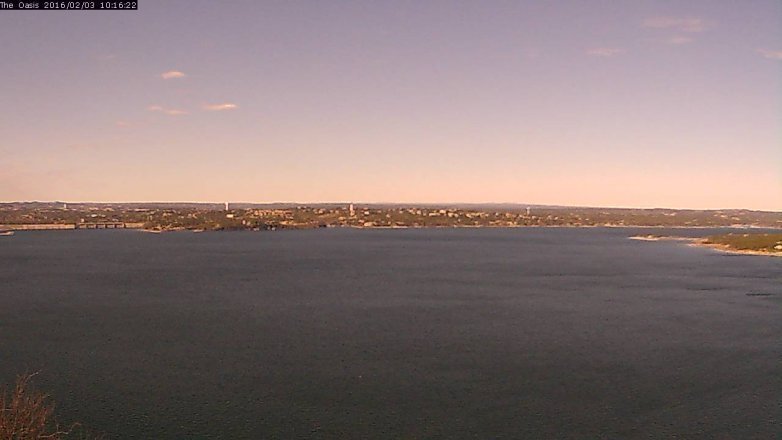 Lake Travis webcam, February 3, 2016 9:25 AM CT