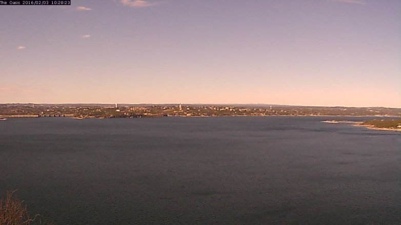 Lake Travis webcam, February 3, 2016 9:35 AM CT