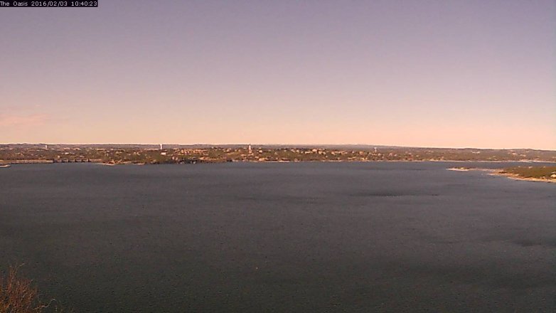 Lake Travis webcam, February 3, 2016 9:45 AM CT