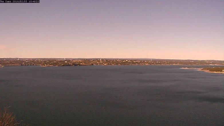 Lake Travis webcam, February 3, 2016 9:55 AM CT
