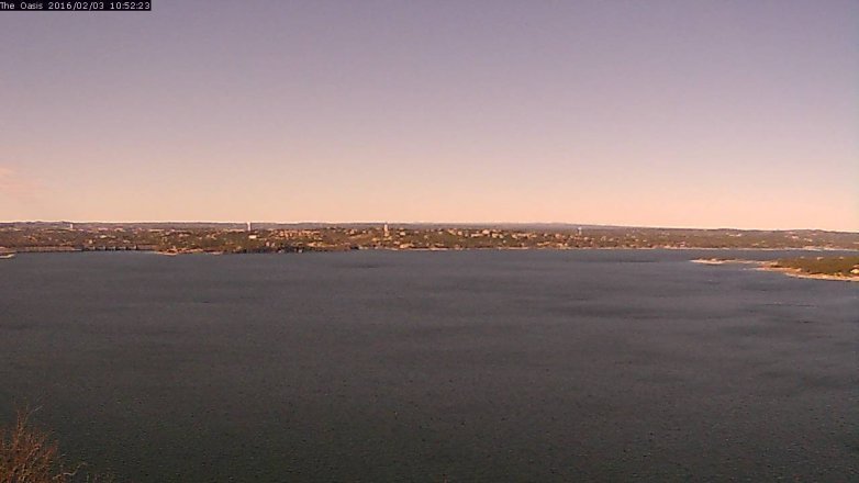 Lake Travis webcam, February 3, 2016 10:00 AM CT