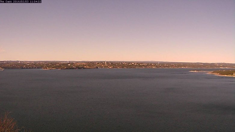 Lake Travis webcam, February 3, 2016 10:10 AM CT